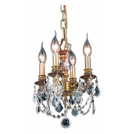 Elegant Lighting Elegant Cut Clear Crystal Lillie 4-Light 9104D10FG/EC